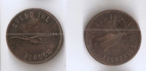 Canadá, ficha de medio centavo, Speed the Plouch Success to the Fisheries - Imagen 1 de 1