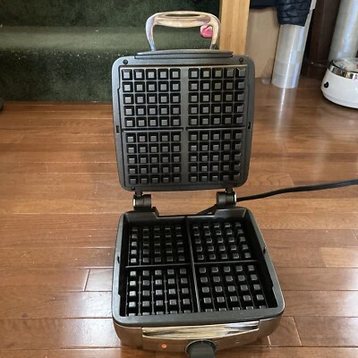 All Clad Waffle 4 Square Belgian Waffle Maker 6066 Stainless Steel E105725 Works - Image 1 of 4