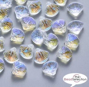 20 GLASMUSCHEL PERLEN 10mm x8mm FLIEDER AB REGENBOGEN ANHÄNGER CHARM TOP QUALITÄT GLS102 - Bild 1 von 5