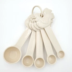 Paula Deen Chicken Rooster Measuring Spoons Plastic Nesting 5 Piece Vintage - Picture 1 of 3