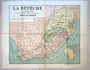 SOUTH AFRICA THEATER OF WAR ANGLO-BOER c. 1900 LARGE ANTIQUE MAP - Picture 1 of 11