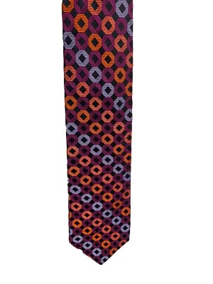 Corbata de seda cosida a mano de diseñador Robert Talbott hecha en EE. UU. púrpura multicolor  Foto 1 de 4