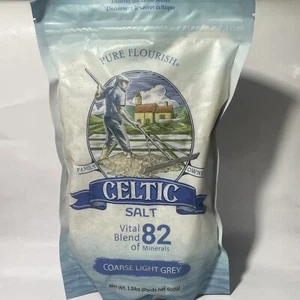 Pure Flourish Celtic Salt - 600g | Grey Coarse Organic 100% Natural 82+ Minerals - Picture 1 of 2