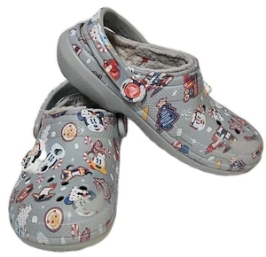 Disney Parks Weihnachten Snacks Urlaub Fleece gefütterte Crocs Schuhe Damengröße 6 - Bild 1 von 20