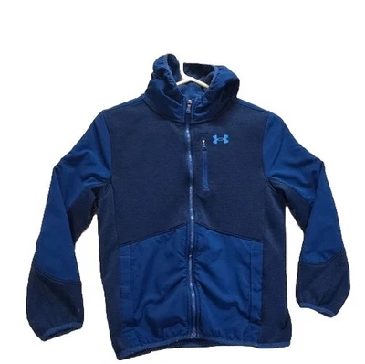 Chaqueta Under Armour ColdGear Juvenil Mediana Azul Forrada de Vellón Con Capucha Cremallera Completa Foto 1 de 4