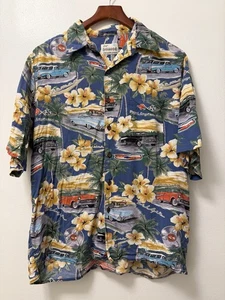 Vintage Hawaiian Reyn Spooner Chevy Flowers 1957 Button Up Hemd Herren XL - Bild 1 von 7