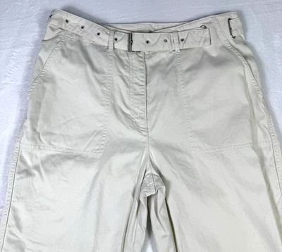 Lauren Jeans Ralph Lauren Pants Womens Size 12 Cream Ripstop Belted 67 Vintage - Image 1 of 4