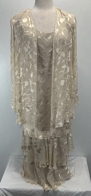 De Colección Y2K Cameron Blake Juego de Vestido 2 Piezas Talla 8 Marfil Seda Capricho Hada Etérea  Foto 1 de 4