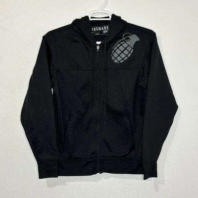 Sudadera con capucha vintage Grenade Gloves cremallera completa negra talla mediana Foto 1 de 4