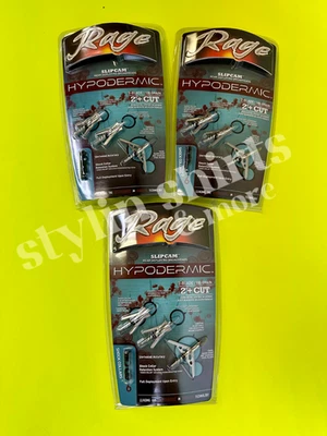 3 pacotes RAGE Slipcam HYPODÉRMICO 2" corte mecânico 2 lâminas cabeças largas 100 grãos - Imagem 1 de 3