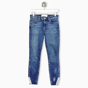 IRO Jeans Womens Size 26 Waist Blue Wash Distressed Hem Skinny Stretch Casual - Picture 1 of 12