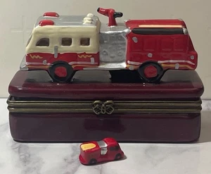 Vintage Fire Engine Truck Trinket Box With Trinket - Picture 1 of 16