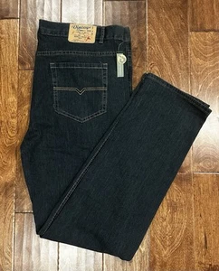 NWT Vintage Genes 1891 Men's Size 38x32 Slim Straight Dark Stretch Denim Jeans - Picture 1 of 9