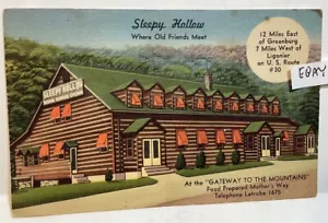 FRÜHE SCHLAFENDE HOHLE TAVERNE LINCOLN HIGHWAY LATROBE LIGONIER US 30 LEINEN POSTKARTE - Bild 1 von 2
