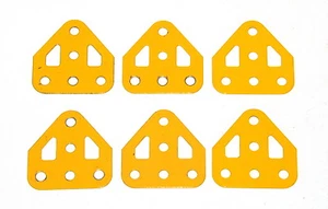 Six Meccano Part 126a Flat Trunnion Amarillo Reino Unido Original - Imagen 1 de 1