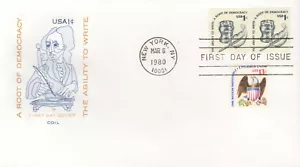 1980 FDC - Scott# 1811 - 1-cent Coil Issue - Farnam Cachet - Picture 1 of 1