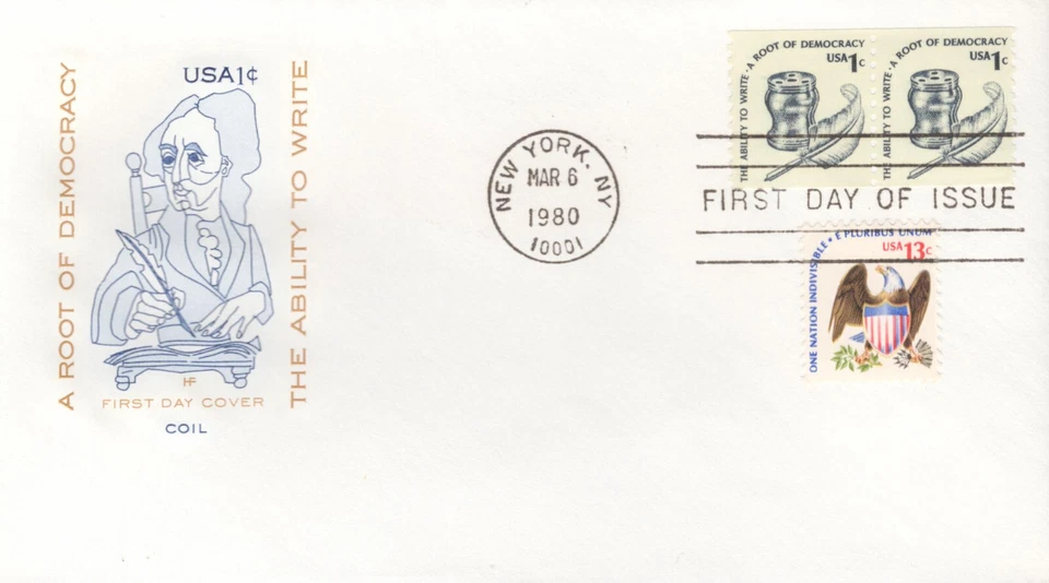 1980 FDC - Scott# 1811  - 1-cent Coil Issue - Farnam Cachet - Image 1 of 1
