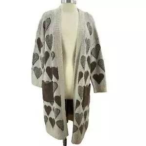 Thick Cozy Heart Knit Cardigan Size Small - Picture 1 of 7