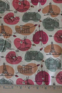 * REISE KÜNSTLER PALETTE * FLANELL STOFF ~ PARIS, ROM ~ NEU ~ 1,75 YARD - Bild 1 von 1