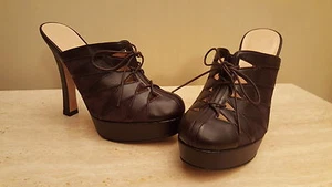 VERSACE HIGH HEELS BROWN Sz 36 US. New - Picture 1 of 8