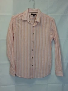 Banana Republic Orange White Striped Long Sleeve Button Up Mens Size Small* - Picture 1 of 4