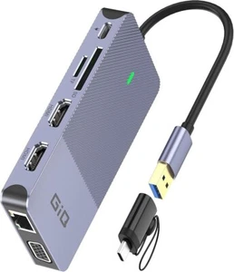 USB Dockingstation GIQ USB C HUB USB 3.0 auf Dual HDMI VGA Adapter Triple Dis... - Bild 1 von 7