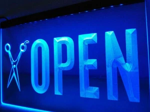 OPEN Barber Hair Salon Neon Display Sign LED Light QUALITY Hairdresser Shop - Picture 1 of 12