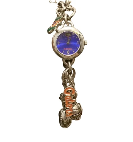 FOSSIL College Collection Silver Florida Gators Charm Bracelet Watch LI-2736 Cover
