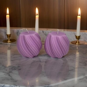 2pcs Scented Candle | Handmade Soy Wax | Home Decor | Gift Idea | Wavy Candle - Picture 1 of 4
