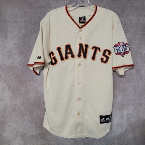 Majestic San Francisco Giants Buster Posey 2012 World Series Jersey Mens M Sewn Cover