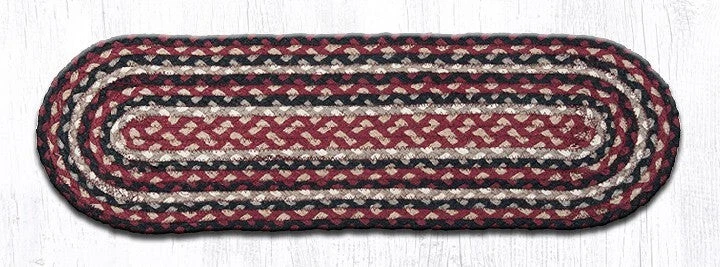 Corredor de mesa pequeño borgoña, negro, bronceado, banda de rodadura, 27"x8,25", C-ST-344 Foto 1 de 1