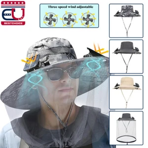 Big brim Solar Fan Outdoor Fishing Hat Waterproof Sunscreen Cap UV Protection - Picture 1 of 22