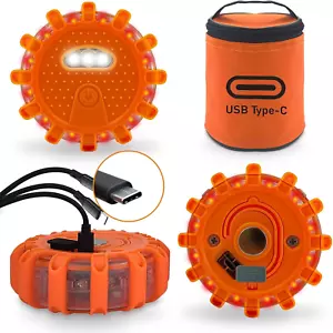 USB-C Rechargeable LED Road Flares Emergency Lights-Large Capacity (Lithium Batt - Picture 1 of 12