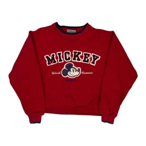 Age 5-6 Disney Graphic Sweatshirt - Small Red Cotton Blend - Picture 1 of 8
