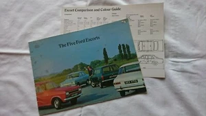 Ford Escort MK1 De Luxe Limousine T-Shirt Super GT Broschüre + Farbspezifikationsführer 1968 - Bild 1 von 3