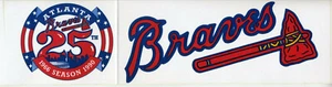 1990 Atlanta Braves MLB Vintage Bumper Stickers sticker 25th anniversary NEW NOS - Picture 1 of 2
