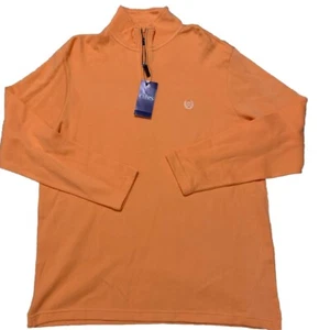 CHAPS Ralph Lauren Men's Peach Quarter Zip Pullover Fleece Sweater Size LargeNWT - Picture 1 of 6