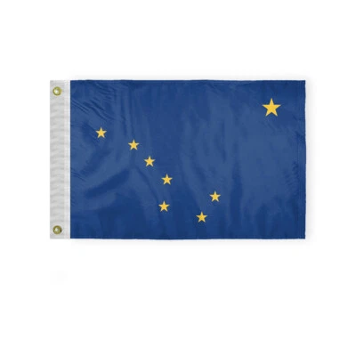 AGAS Alaska AK State Flag Single Sided Reverse Print 200D Nylon Banner - Image 1 of 4