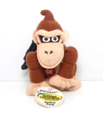 Chaveiro de Pelúcia Nintendo 64 Donkey Kong Beanbag + Hang & Tush Tag (BD&A, 1997) - Imagem 1 de 4