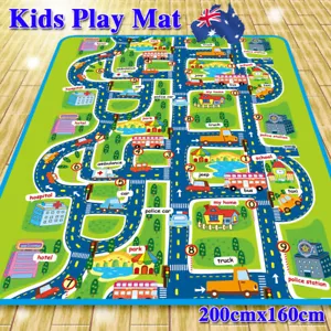 Waterproof Children's Mats Baby Kids Rug CITY Traffic Carpet Car Play Mat Track - Picture 1 of 10