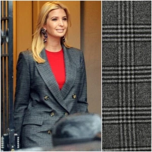 ZARA NEW GREY DOUBLE-BREASTED CHECKED LONG LINE JACKET SIZE XS UK 6/8 - Picture 1 of 14