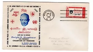 John F. Kennedy Inauguration 1961 - Last Day in Office Eisenhower Cachet - Picture 1 of 2