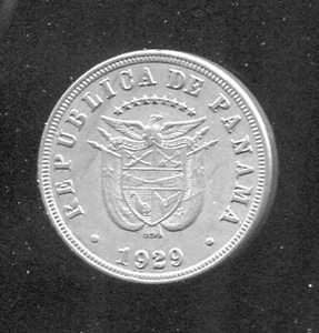 WORLD COINS PANAMA 1929 5 CENTESIMOS (V913) XF Copper-Nickel - Picture 1 of 2