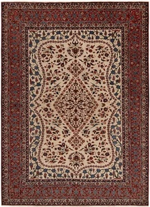 Isfahan Handgeknüpfter Perserteppich 446x323 cm-Fine,Orient,Carpet,Rug,Beige - Picture 1 of 13