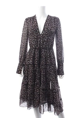 Vestido Midi Altuzarra Estampado Floral Seda Chiffon Camadas / Preto / Preço promocional: £ 1.495,00 - Imagem 1 de 4