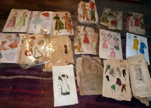 *Vintage Lot 16 20er-30er-40er-50er Jahre SCHNITTMUSTER *TLC* Fehlteile #4 - Bild 1 von 3