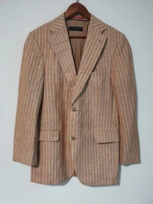 Tommy Hilfiger Hombres Informal Blazer Chaqueta Naranja y Blanco Rayas 2 Botones XL Foto 1 de 4