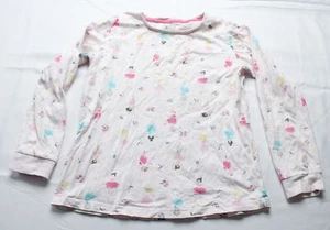Cotton Juice Girl's Long Sleeve Ballerina Print Pajamas Top EJ2 Pink Size 11/12 - Picture 1 of 4