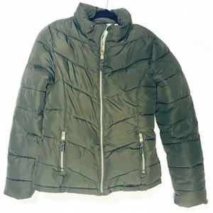 H&M Logg Coat Youth Girl's Size Medium 13-14Y Green Lined Full Zip - Picture 1 of 11