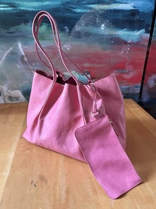 Bolso de Mano y Bolsa de Cuero Rosa Nina Ricci Paris Hobo Hombro Slouchy Diseñador - Imagen 1 de 12